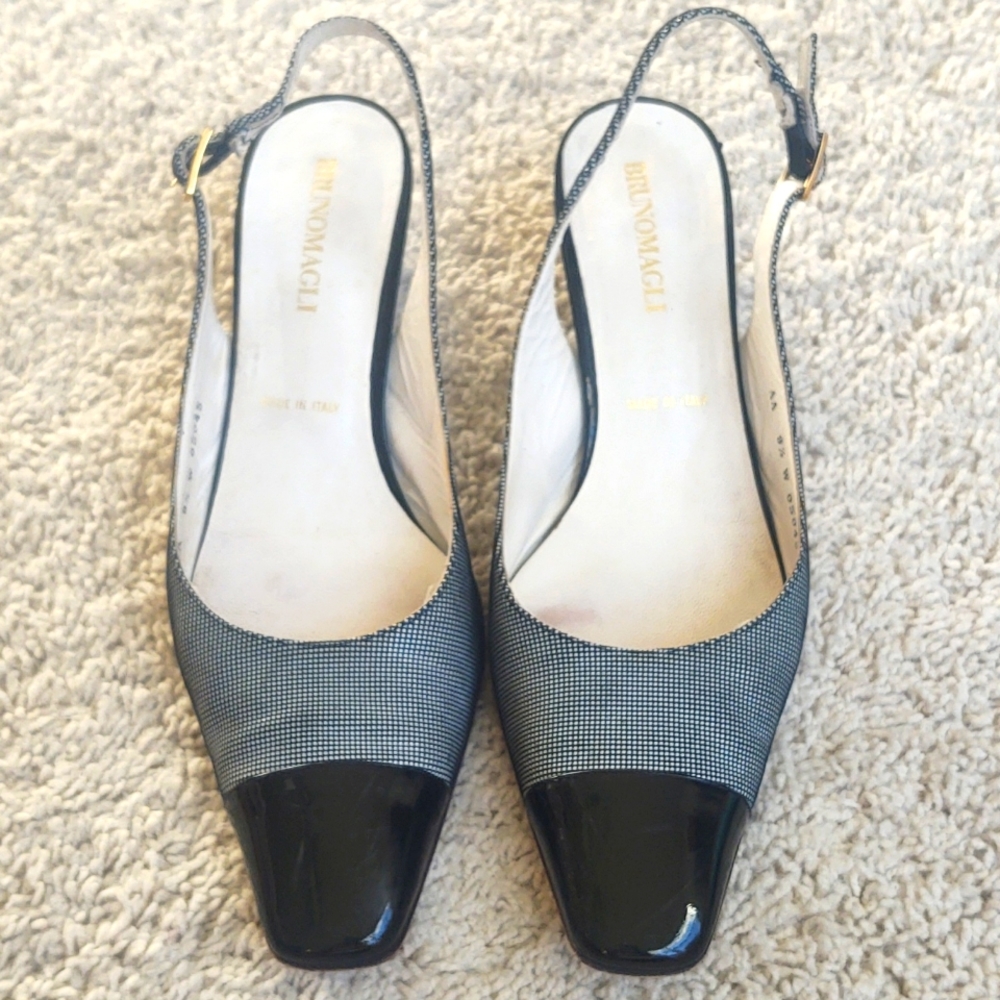 Bruno Magli Italian Leather Slingback Heels